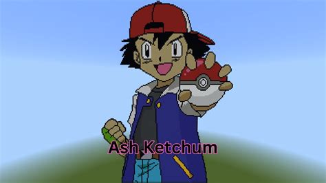 How To Build Ash Ketchum In Minecraft Pixel Art Pokémon Youtube