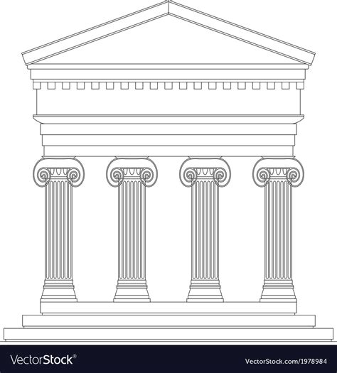 Ionic greek temple Royalty Free Vector Image - VectorStock