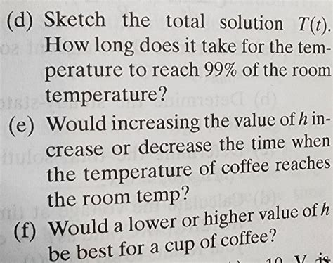 Solved The Initial Temperature Of The Hot Coffee Cup Chegg