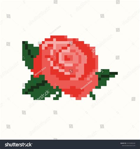 Rose Vector Graphics Pixel Art Stock Vector (Royalty Free) 1610389240 ...