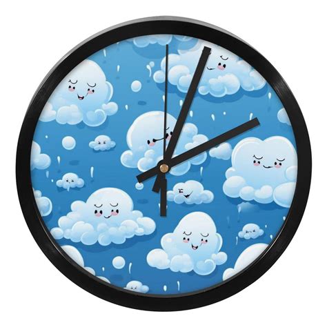 Cloud Inch Round Digital Wall Clock Silent Non Ticking Battery