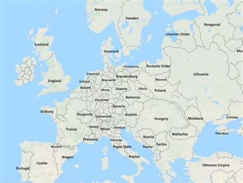 Europe In 1444 In The Style Of Google Maps 9GAG