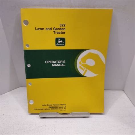 John Deere 322 Lawn Garden Tractor Owner Operator Manual OMM95296 NOS