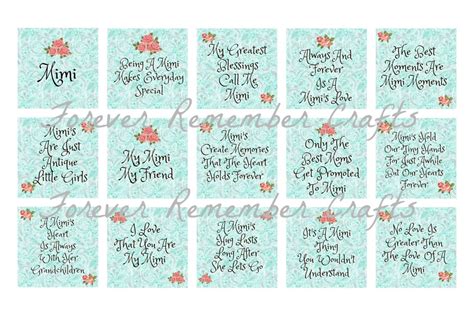 INSTANT DOWNLOAD Mimi Quotes & Sayings Square 1x1 Image Sheets | Etsy