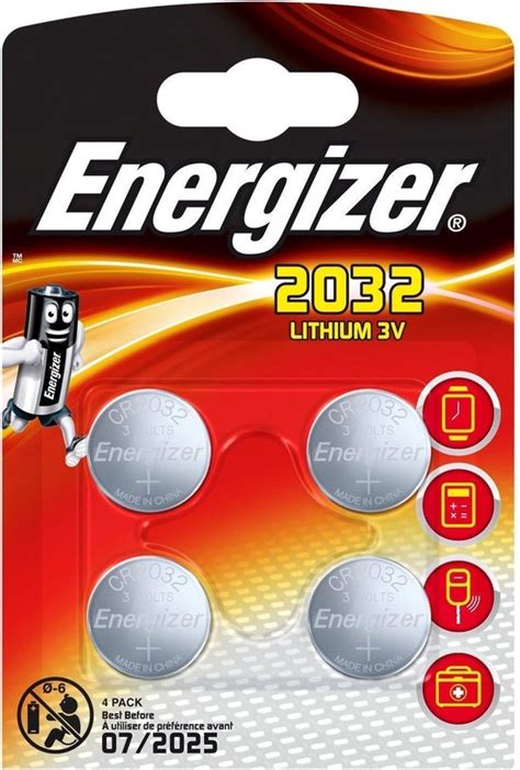 Energizer Batterij Knoopcel Lithium 3v Cr2032 4 Stuks Bol