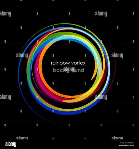 Vector Rainbow Vortex On Black Background Stock Vector Image And Art Alamy