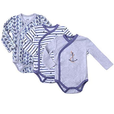 Newborn Clothes Baby Kimono Side Snap Onesies Boy Long Sleeve Bodysuit