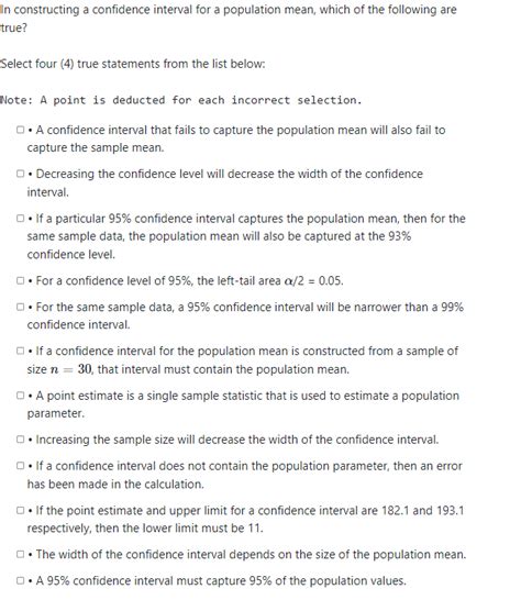 Solved In Constructing A Confidence Interval For A