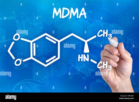 Hand With Pen Drawing The Chemical Formula Of MDMA Stock Photo Alamy