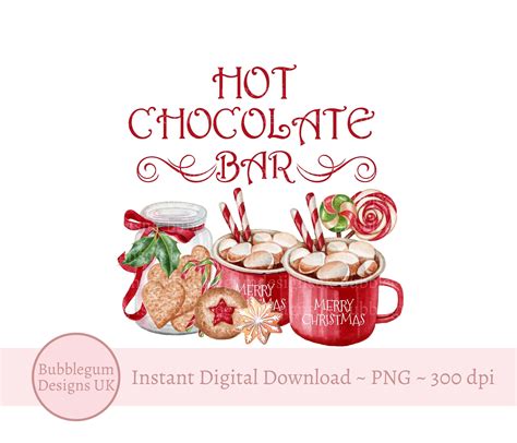 Hot Chocolate Bar Png Cocoa Bar Sign Wooden Sign Sublimation Etsy Uk