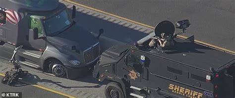 Astonishing Moment Texas Swat Team Uses Bulletproof Digger To Tear Apart 18 Wheeler Cab After