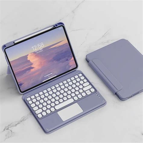 SENLAN Purple Aesthetic iPad Keyboard Case