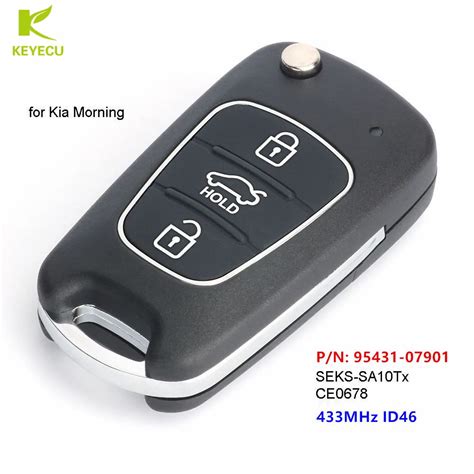 Keyecu Replacement Upgraded Flip Remote Key Fob Buttons Mhz With