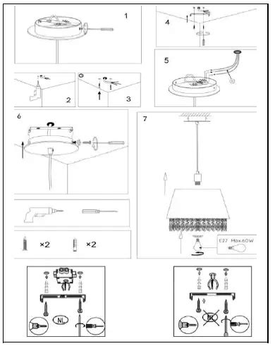 LUCIDE 78368 DOLTI Pendant Light Instruction Manual