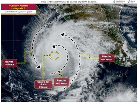 Huracán Norma ahora de categoría 3 mantiene trayectoria hacia Baja