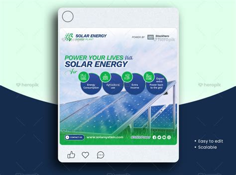 Solar Social Media Post Design Canva Template Heropik Free And