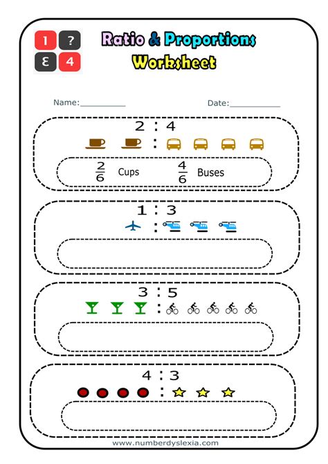 Free Printable Ratio And Proportion Worksheets Pdf Number Dyslexia