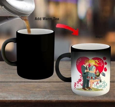 Black Plain Sublimation Magic Mug For Home And Busssines Size 300ML