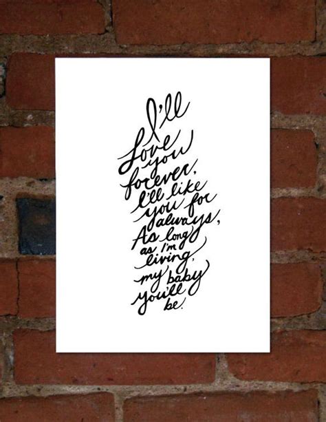 I Ll Love You Forever Art Digital Print Wall Quote Wall Prints