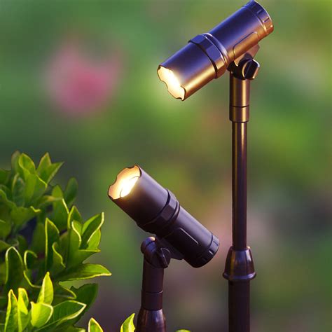 Mainstays 60 Lumen Solar Powered Led Outdoor Landscape Plastic Spotlight Black 2 Pack