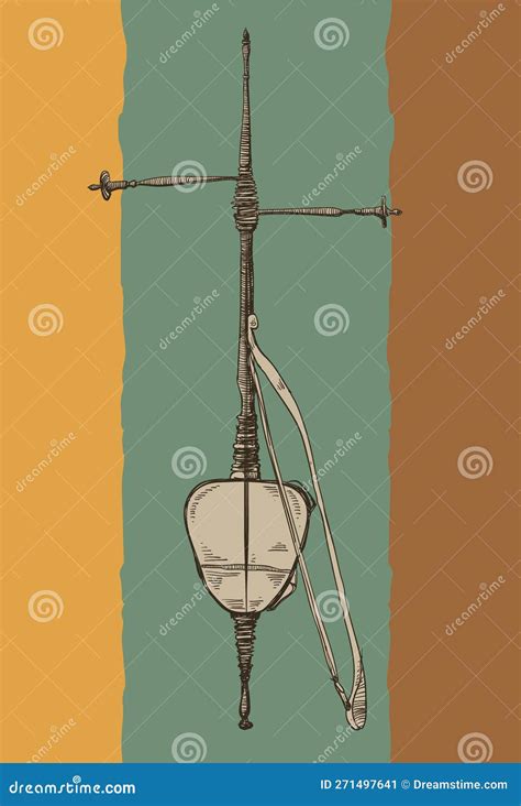 Traditional Musical Instrument Rebab Java Indonesia Stock Vector