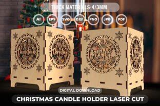 Christmas Candle Holder Laser Cut File 8 Graphic By LaijuAkter