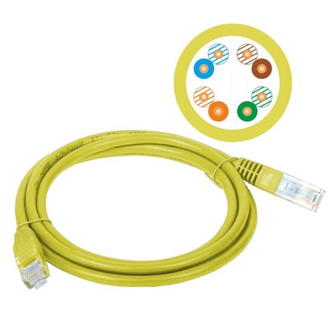 ALANTEC Kabel sieciowy UTP kat 5E LAN żółty 0 5m KKU5ZOL0 5 patchcord