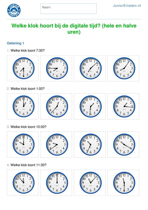 Werkbladen Klokkijken Analoog En Digitaal