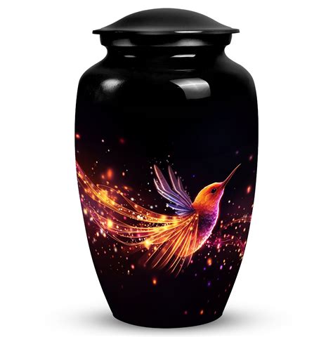 Colorfull Bird Sparrow Large Urn For Adult Ashes Funeral Cremation