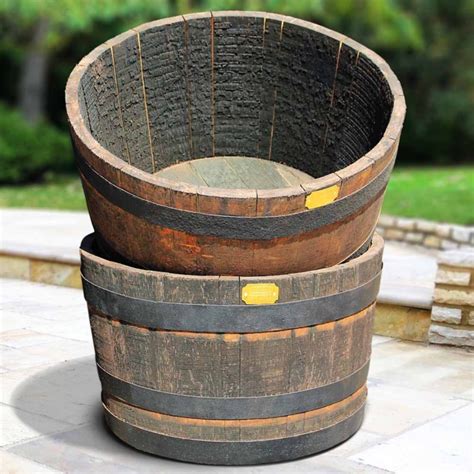 Ailsa Aged Oak Scottish Whisky Barrel Planter Cm In Diameter