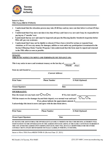 Fillable Online Tenant S Notice Of Intent To Move Out Legal Agreement