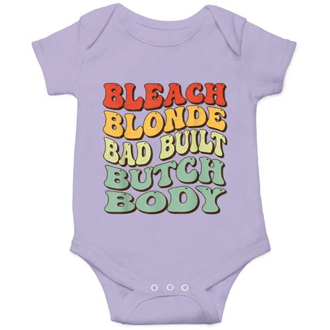 Retro RIPP JUNC Blonde Bad Built Butch Body Funny Quote Design Onesies