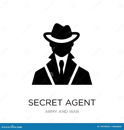 Secret Agent Icon In Trendy Design Style Secret Agent Icon Isolated On