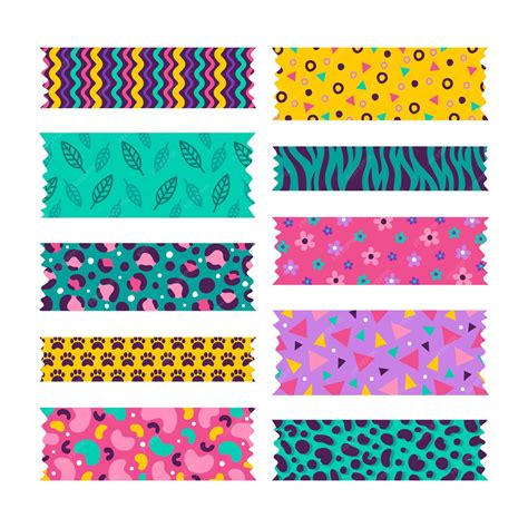 Premium Vector Hand Drawn Washi Tape Collection