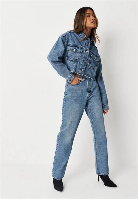 Missguided Blue Co Ord Acid Wash Dad Jeans Shopstyle