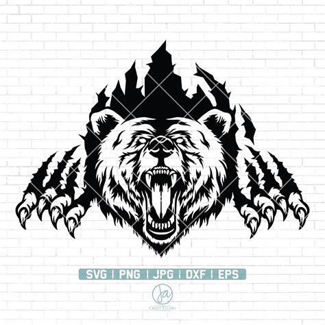 Bear Claws Scratch Svg Grizzly Bear Svg Bear Claw Mark Svg Etsy