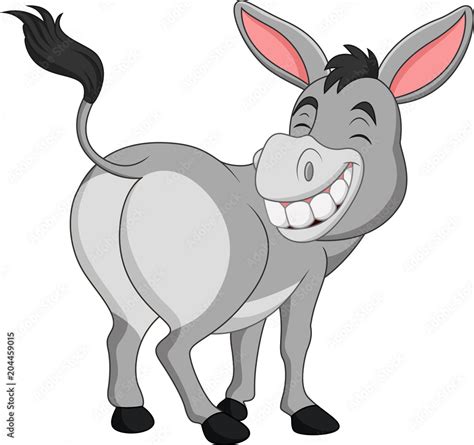 Cartoon Happy Donkey Showing Ass Stock Vector Adobe Stock