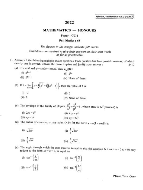 Cu 2022 B Sc Honours Mathematics Semester 1 Paper Cc 1 Qp Copy