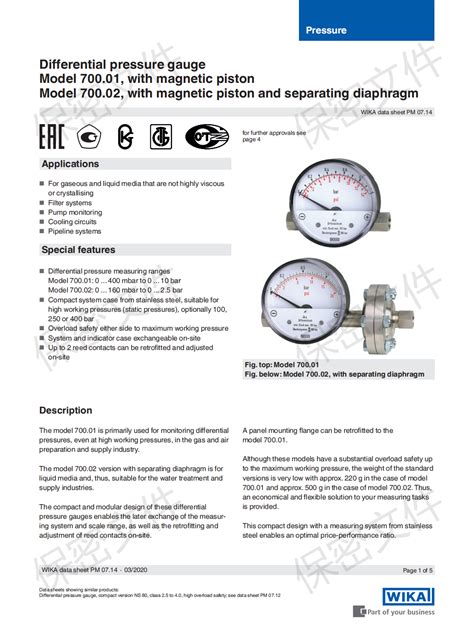 Differential Pressure Gauge Wika Type Made In China Maanshan Eagle Eye