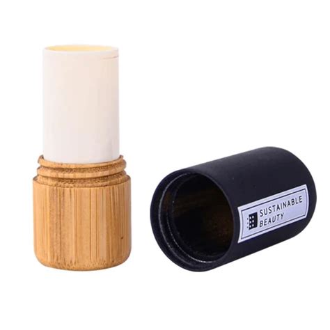 Round Bamboo Refill Refillable Construction Eco Friendly Empty Push