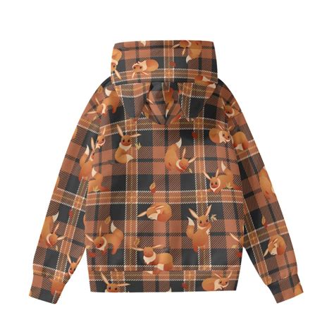 Plaid Eevee Hoodie With Ears Etsy