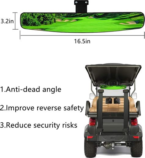 WLOOD Espejo convexo panorámico para carrito de golf EZGO Club Car