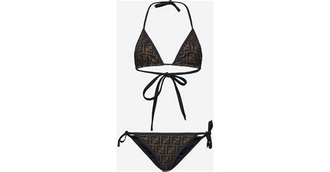 Fendi Ff Print Bikini In White Lyst