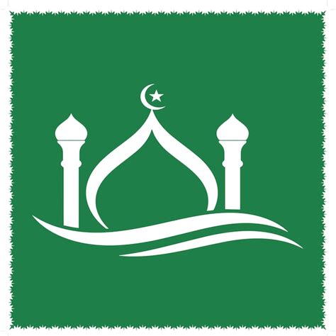 Premium Vector | Islamic mosque post green and white vector design