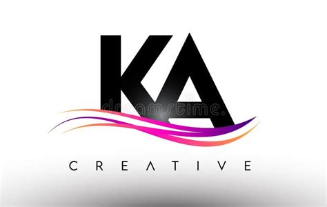 Ka Logo Letter Design Icon Ka Letters With Colorful Creative Swoosh