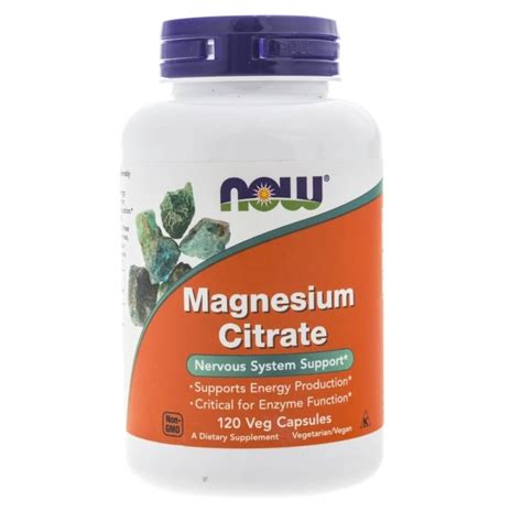 Хранителна добавка Now Foods Magnesium Citrate магнезиев цитрат 120