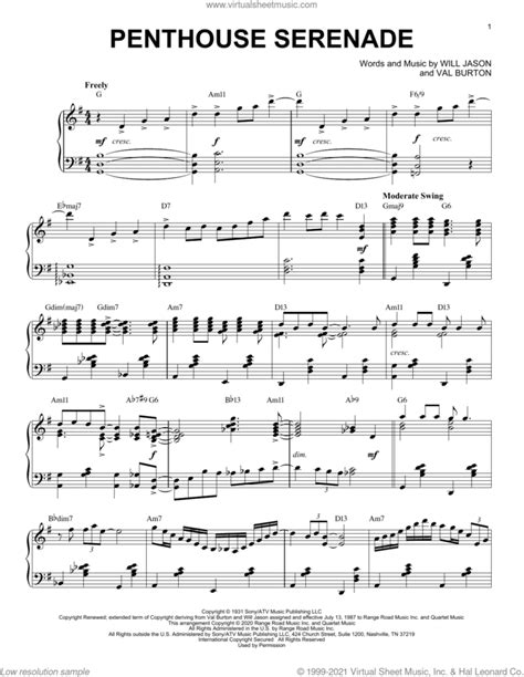 Penthouse Serenade Jazz Version Arr Brent Edstrom Sheet Music For