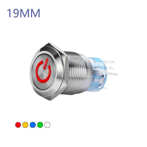 Mm Waterproof Self Locking Latching Metal Push Button Switch Flat