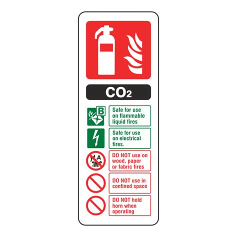 Co2 Fire Extinguisher Id Sign Portrait Markasafety