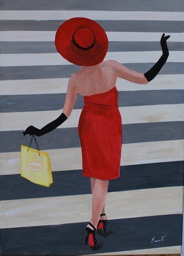 Ernest Carneado Ferreri Mujer De Compras S Acrylic Painting For